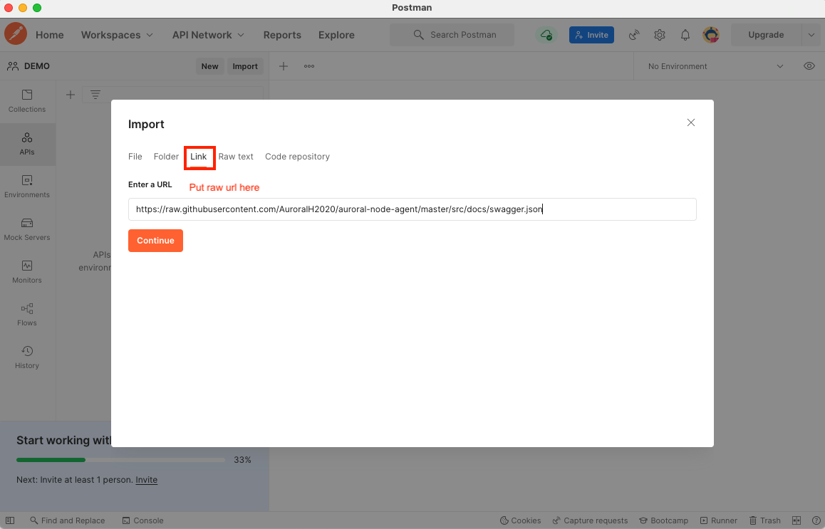 Importing in Postman