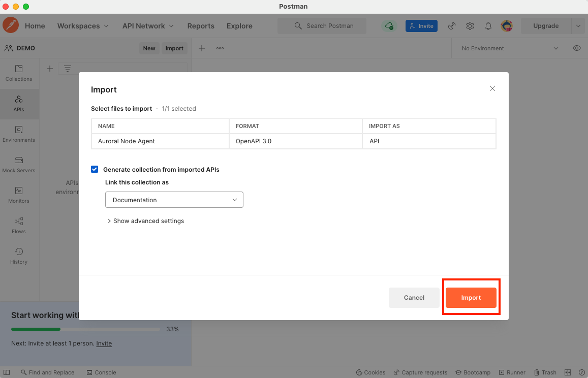 Importing in Postman